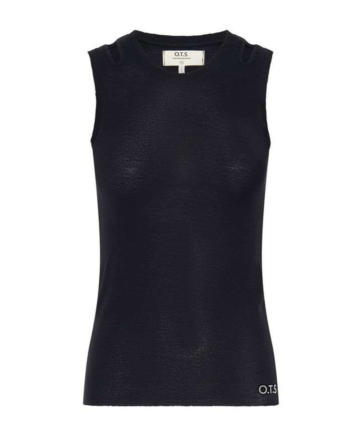 ONE TEASPOON Womens OTS Cut Through Tank Black, WOMENS TEES & TANKS, OneTeaspoon, Elwood 101