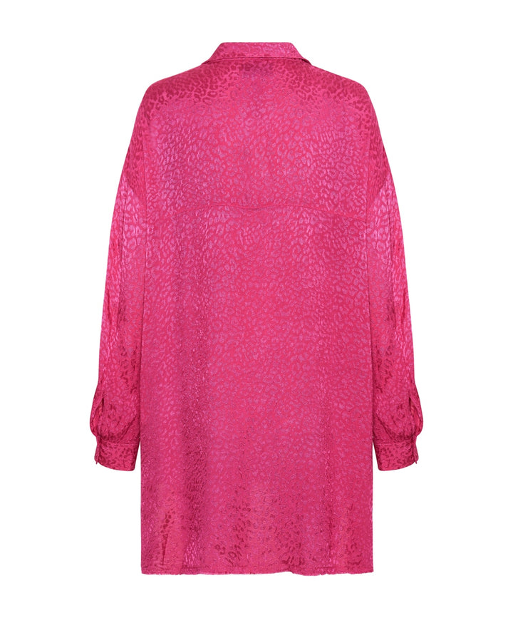 ONE TEASPOON Womens Shocking Pink Jacquard Longline Shirt, WOMENS TOPS & SHIRTS, OneTeaspoon, Elwood 101