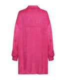 ONE TEASPOON Womens Shocking Pink Jacquard Longline Shirt, WOMENS TOPS & SHIRTS, OneTeaspoon, Elwood 101