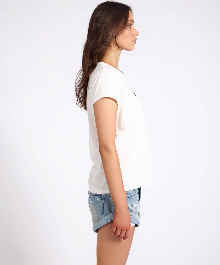 ONE TEASPOON Womens Classic Bird Tee in White
