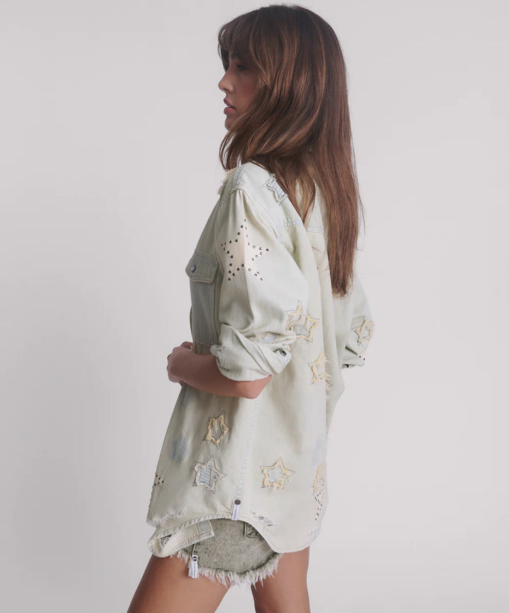 ONE TEASPOON Womens Everyday Denim Shirt - Sundae Star, WOMENS TOPS & SHIRTS, OneTeaspoon, Elwood 101