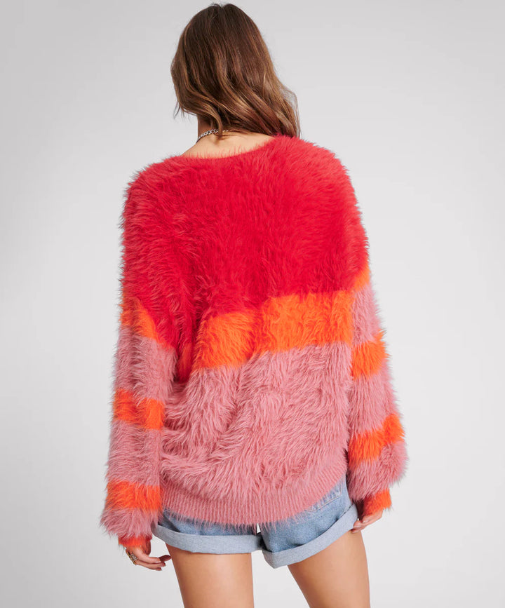 ONE TEASPOON Womens Fluffy Colour Block Sweater - Sunset, WOMENS KNITS & SWEATERS, OneTeaspoon, Elwood 101