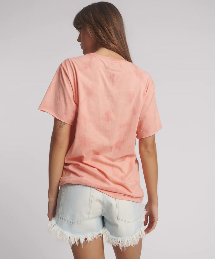 ONE TEASPOON Womens Love Sweat Tie Dye Boyfriend Tee - Pale Pink, WOMENS TEES & TANKS, OneTeaspoon, Elwood 101