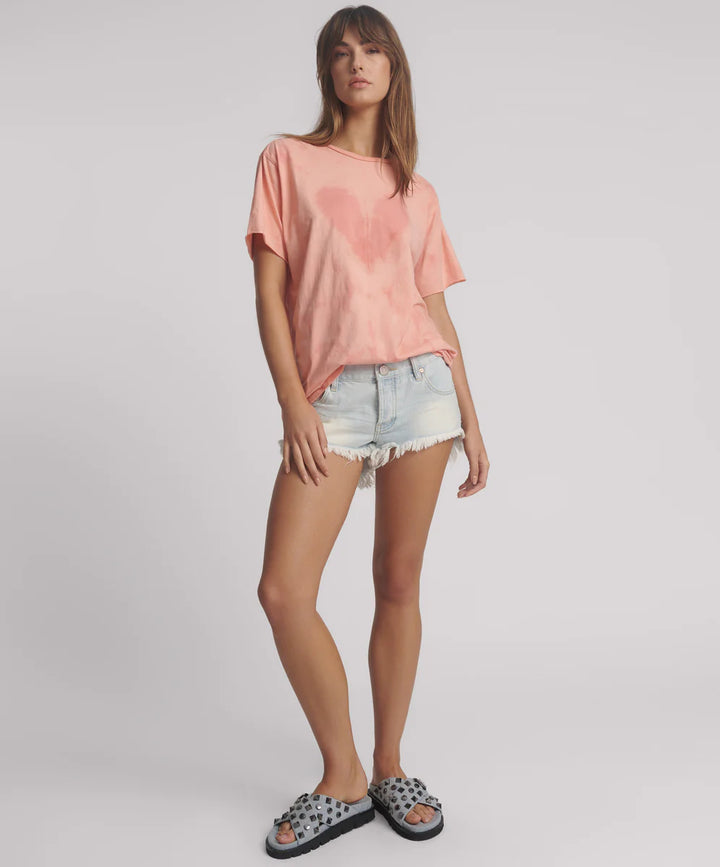 ONE TEASPOON Womens Love Sweat Tie Dye Boyfriend Tee - Pale Pink, WOMENS TEES & TANKS, OneTeaspoon, Elwood 101