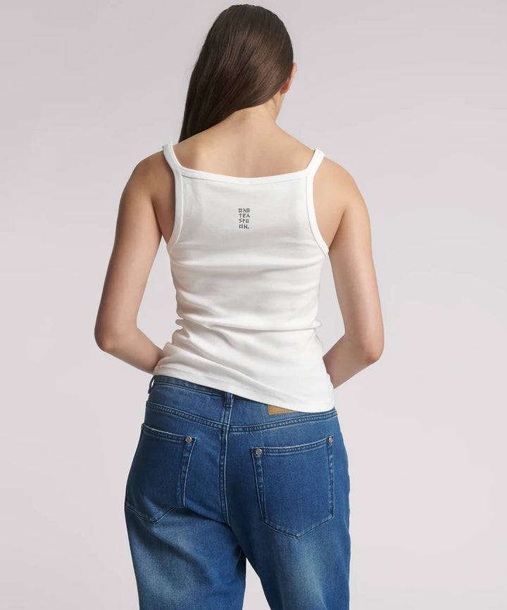 ONE TEASPOON Womens One Teaspoon Fine Ribbed Singlet in White