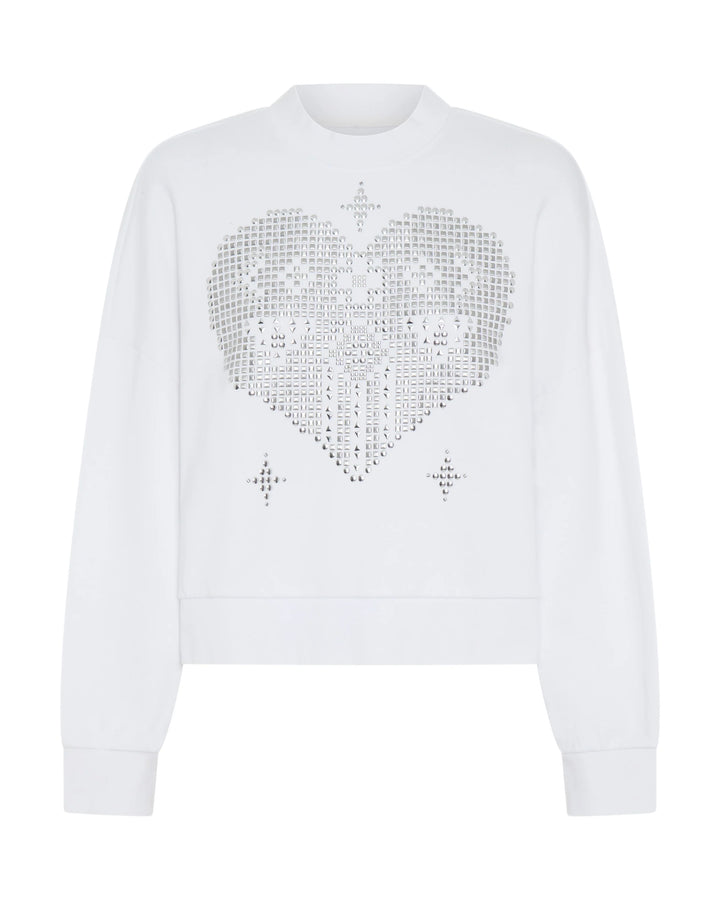 ONE TEASPOON Womens Studded Heart Cropped Sweater - White, WOMENS KNITS & SWEATERS, OneTeaspoon, Elwood 101