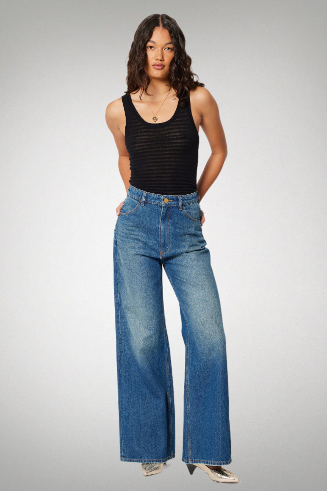 ROLLAS Womens Studio Flare Eclipse - Dark Vintage Blue, WOMENS DENIM, ROLLAS, Elwood 101