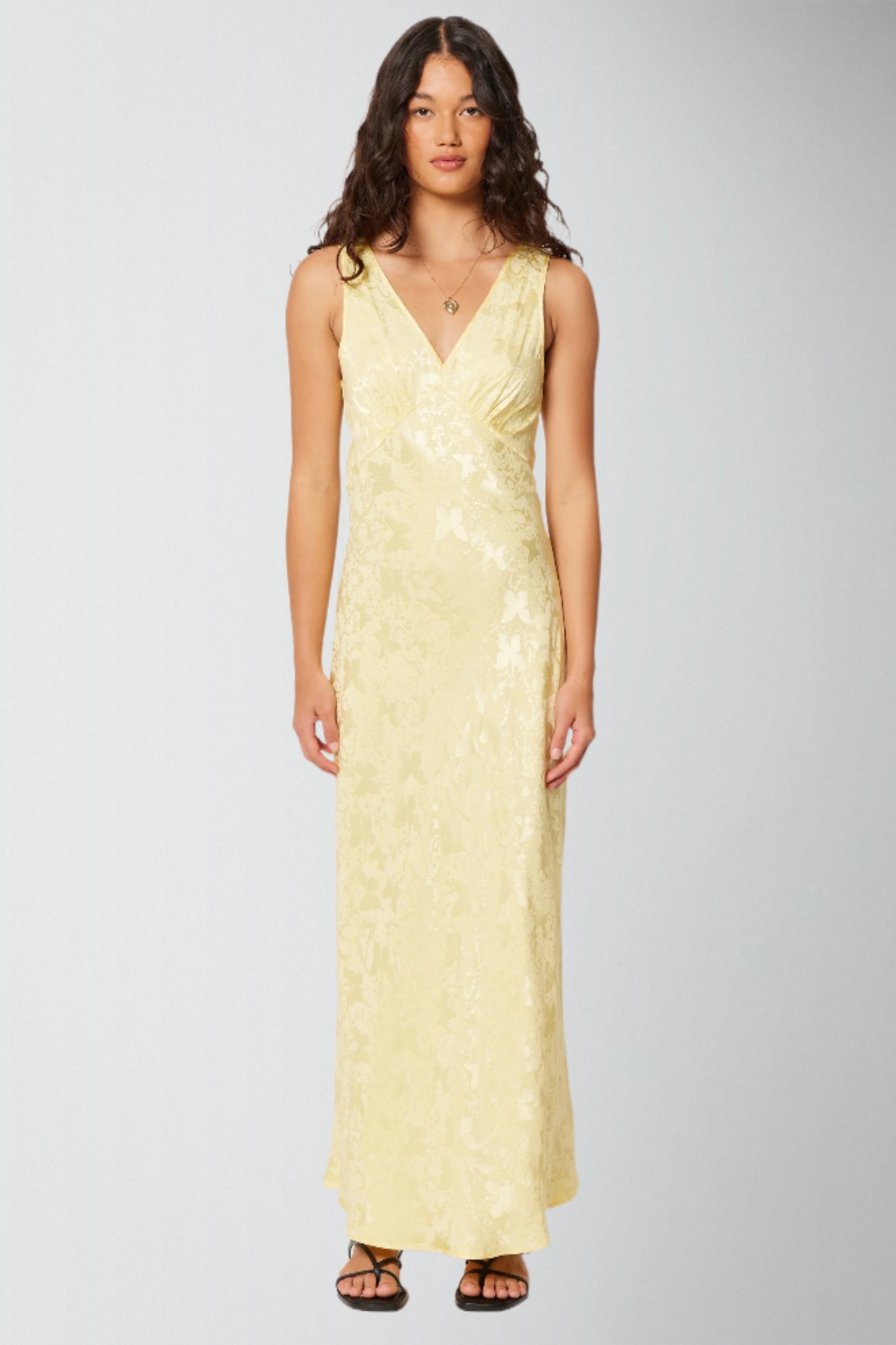 ROLLAS Womens Eliza Jacquard Maxi Dress - Limoncello  Elwood 101