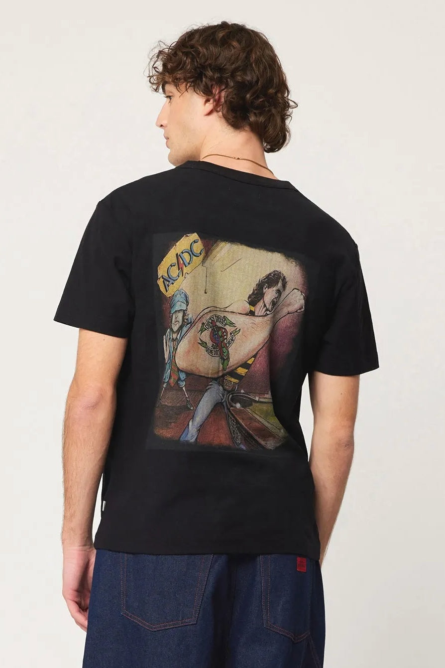 ROLLAS x ACDC Mens Lightning Logo Tee - Black, MENS TEE SHIRTS, ROLLAS, Elwood 101