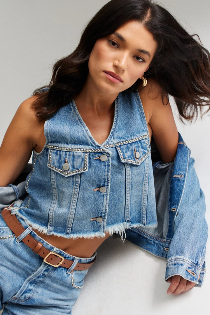 ROLLAS x ACDC Womens Morgan Vest - Stud, WOMENS TOPS & SHIRTS, ROLLAS, Elwood 101