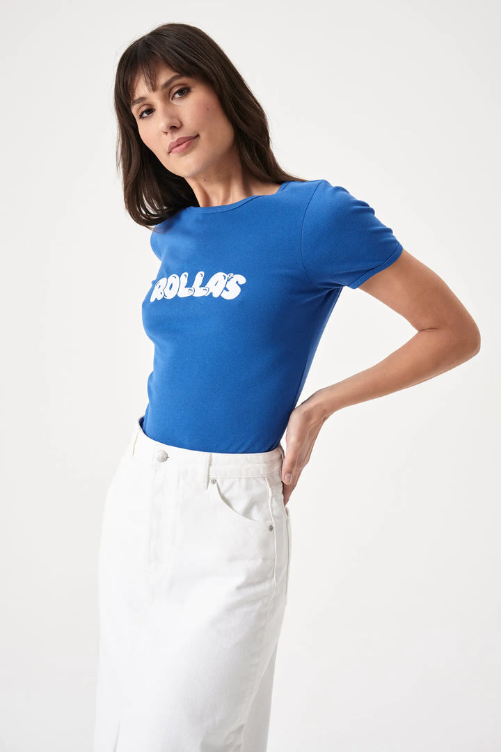 ROLLAS Womens Bubble Baby Rib Tee - Cobalt, WOMENS TEES & TANKS, ROLLAS, Elwood 101