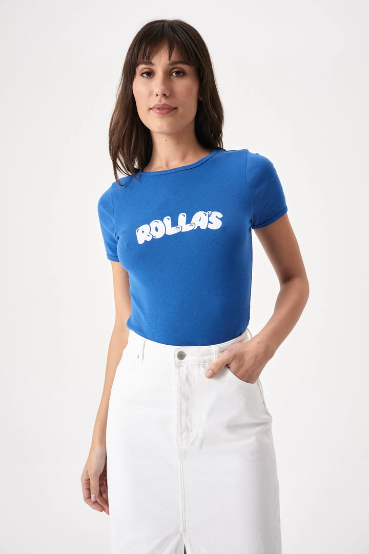 ROLLAS Womens Bubble Baby Rib Tee - Cobalt, WOMENS TEES & TANKS, ROLLAS, Elwood 101