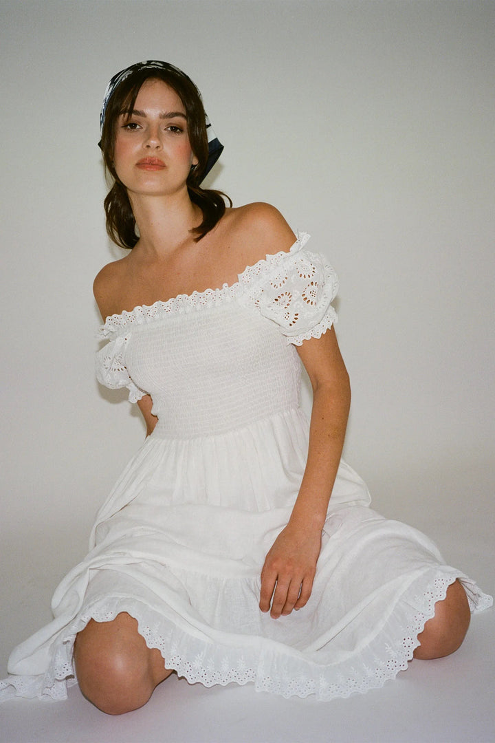 ROLLAS Womens Greta Lace Dress - White, WOMENS DRESSES, ROLLAS, Elwood 101