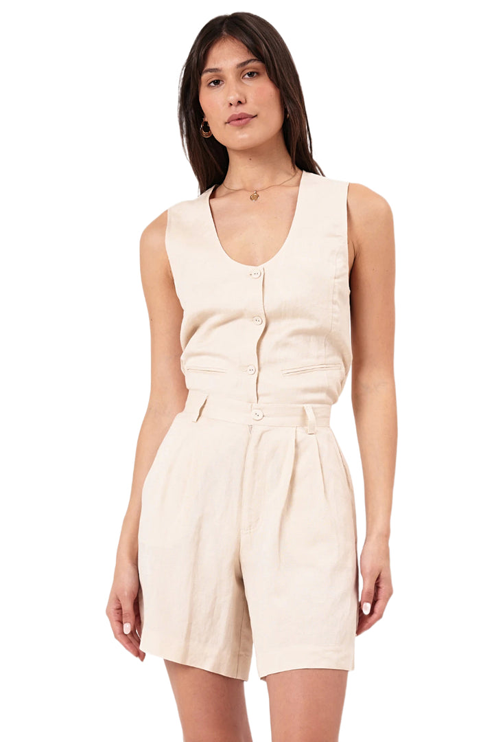 ROLLAS Womens Horizon Linen Short - Biscuit, WOMENS SHORTS, ROLLAS, Elwood 101