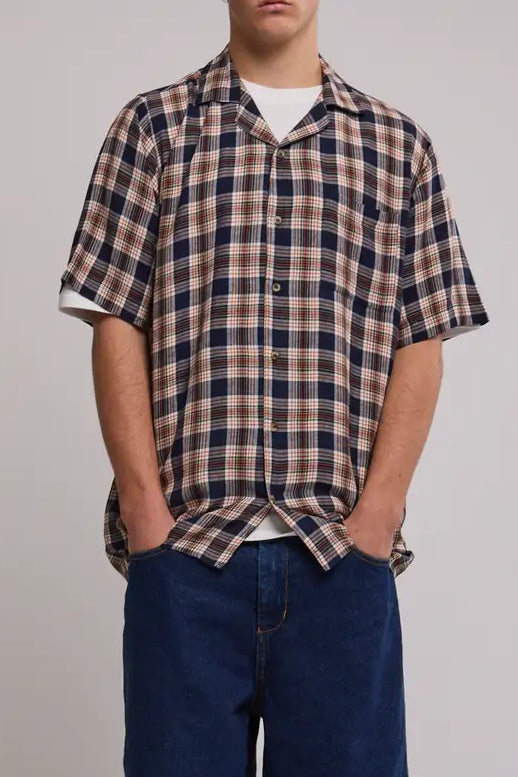 ROLLAS Mens Bowler Check Weave Short Sleeve Shirt - Multi, MENS SHIRTS, ROLLAS, Elwood 101