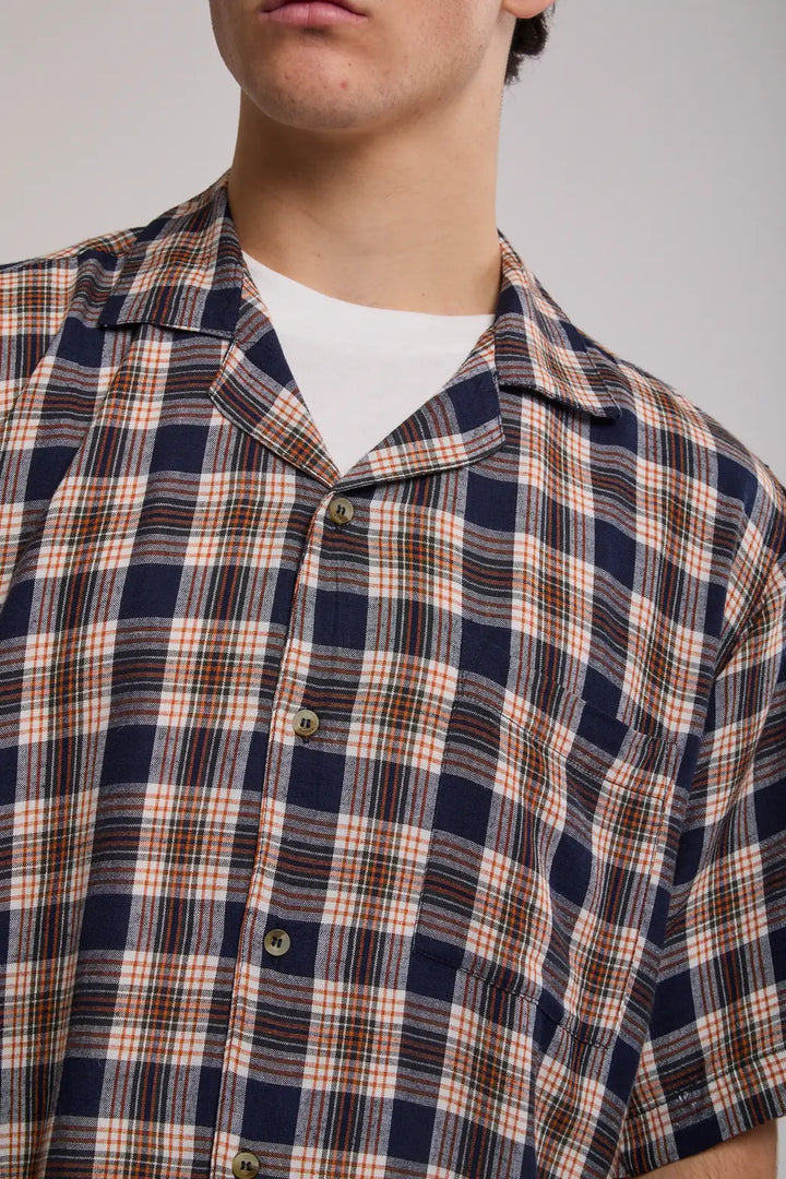 ROLLAS Mens Bowler Check Weave Short Sleeve Shirt - Multi, MENS SHIRTS, ROLLAS, Elwood 101