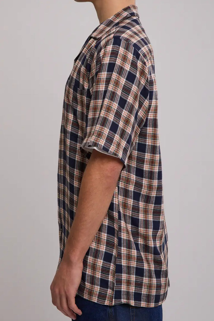 ROLLAS Mens Bowler Check Weave Short Sleeve Shirt - Multi, MENS SHIRTS, ROLLAS, Elwood 101