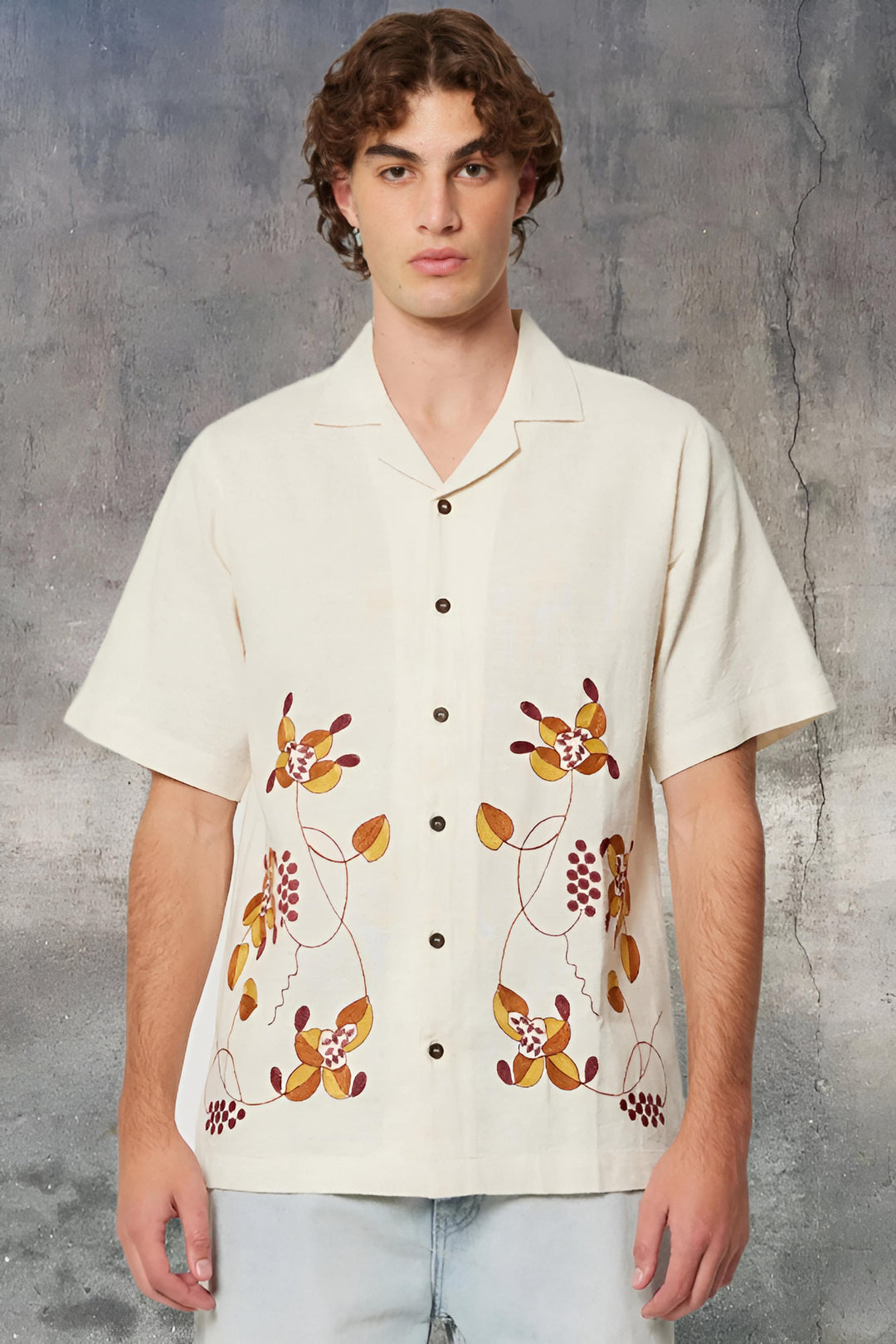 ROLLAS Mens Creeper Bowler Shirt - Vintage White, MENS SHIRTS, ROLLAS, Elwood 101