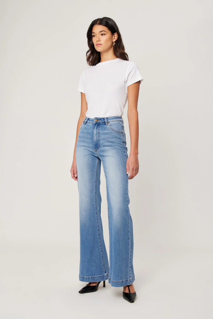 ROLLAS Womens Eastcoast Denim Flare Kate - Mid Vintage Blue, WOMENS DENIM, ROLLAS, Elwood 101