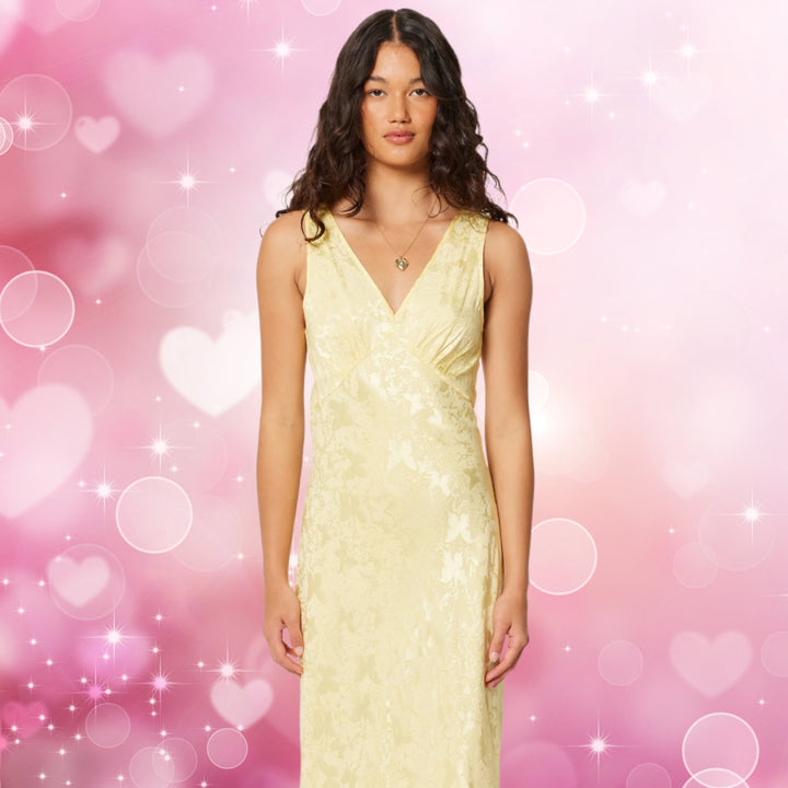 ROLLAS Womens Eliza Jacquard Maxi Dress - Limoncello, WOMENS DRESSES, ROLLAS, Elwood 101