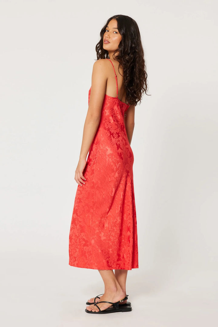 ROLLAS Womens Georgie Slip Jacquard  Dress- Cherry, WOMENS DRESSES, ROLLAS, Elwood 101