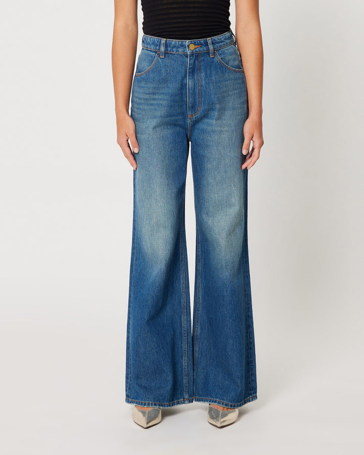 ROLLAS Womens Studio Flare Eclipse - Dark Vintage Blue, WOMENS DENIM, ROLLA'S, Elwood 101