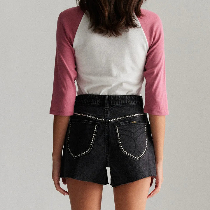 ROLLAS x ACDC Womens Mirage Short Thunder Stud - Washed Black, WOMENS SHORTS, ROLLAS, Elwood 101