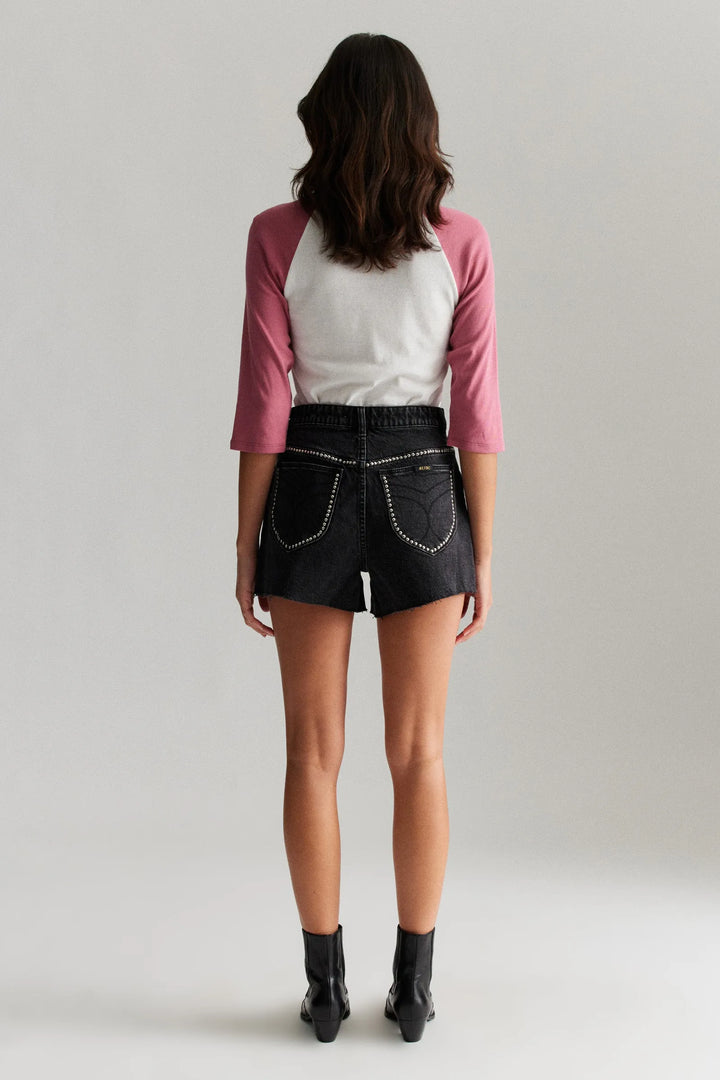 ROLLAS x ACDC Womens Mirage Short Thunder Stud - Washed Black, WOMENS SHORTS, ROLLAS, Elwood 101