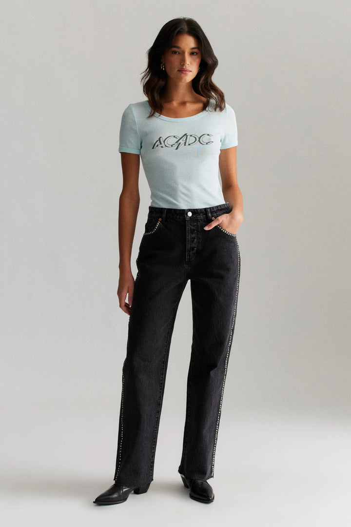 ROLLAS x ACDC Womens Old School Baby tee - Baby Blue, WOMENS TEES & TANKS, ROLLAS, Elwood 101