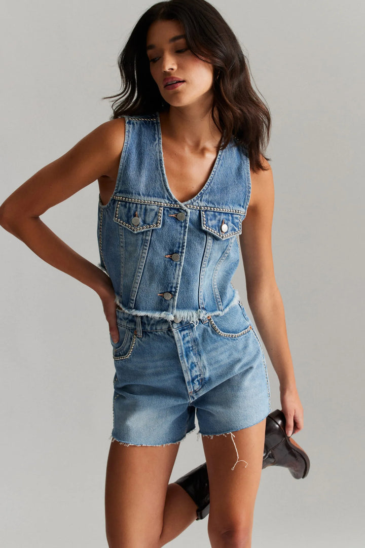 ROLLAS x ACDC Womens Morgan Vest - Stud, WOMENS TOPS & SHIRTS, ROLLAS, Elwood 101