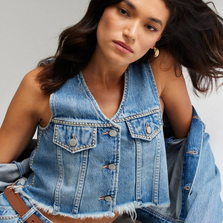 ROLLAS x ACDC Womens Morgan Vest - Stud, WOMENS TOPS & SHIRTS, ROLLAS, Elwood 101