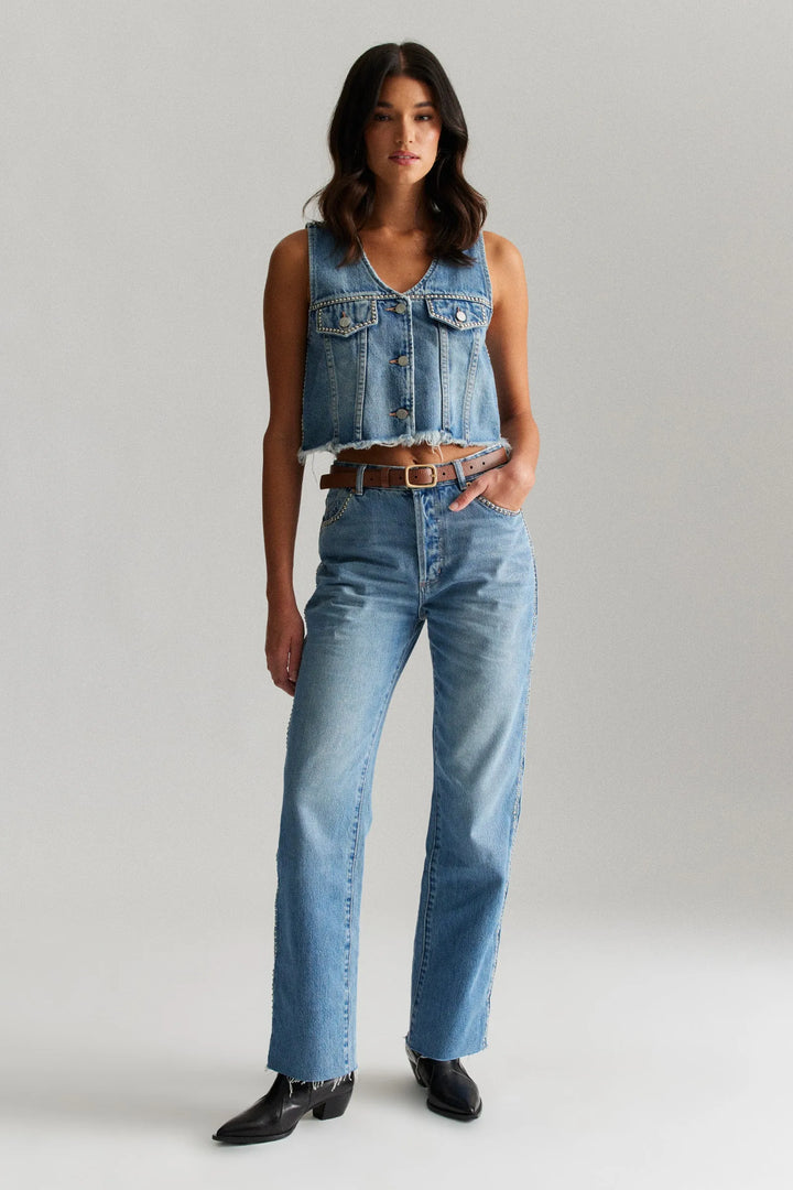 ROLLAS x ACDC Womens Morgan Vest - Stud, WOMENS TOPS & SHIRTS, ROLLAS, Elwood 101