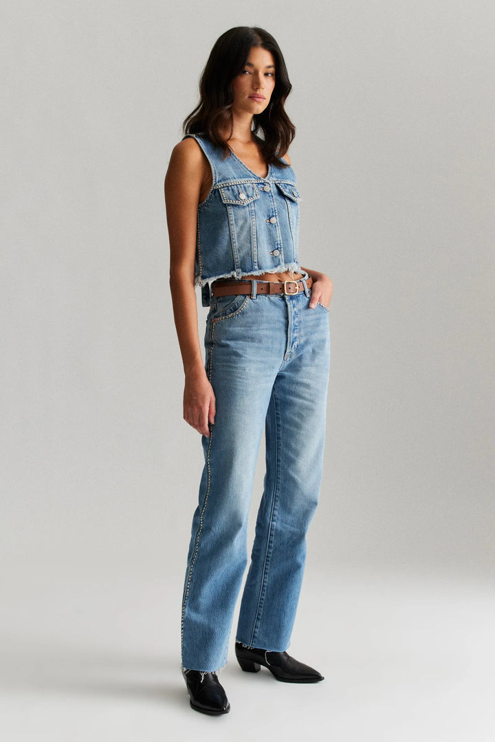 ROLLAS x ACDC Womens Morgan Vest - Stud, WOMENS TOPS & SHIRTS, ROLLAS, Elwood 101