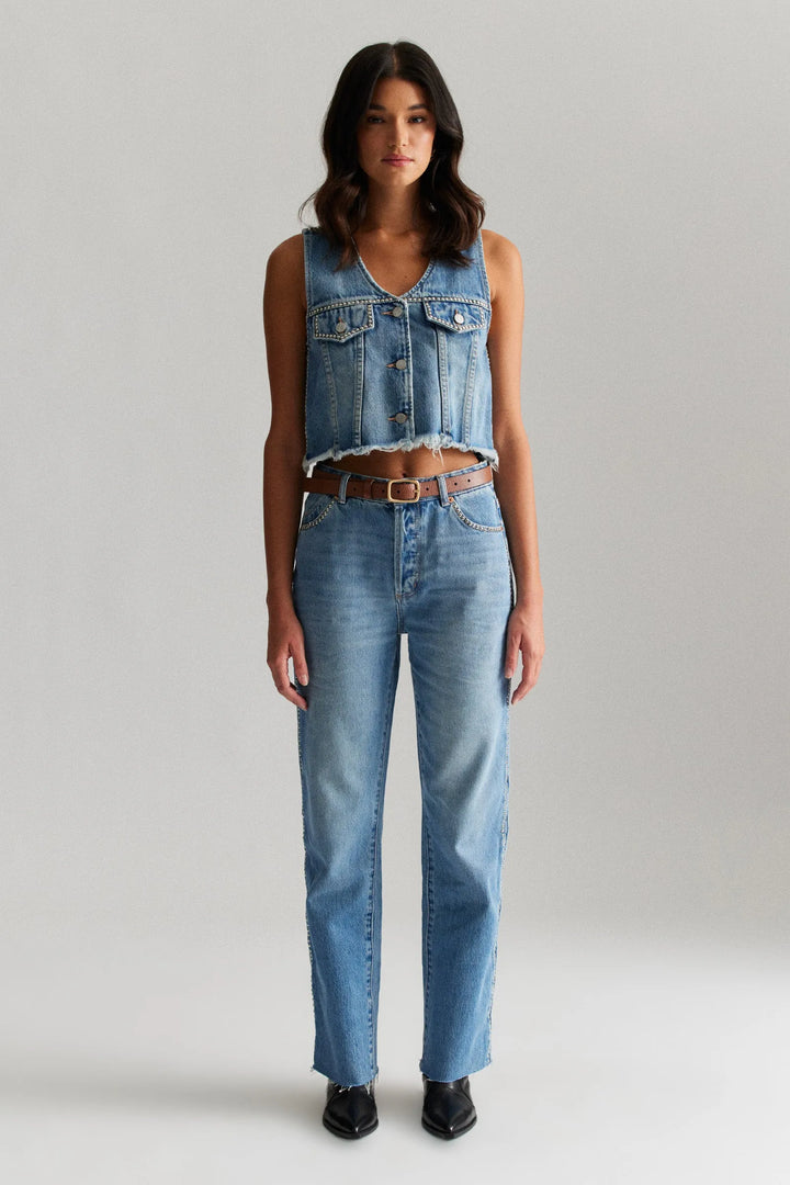 ROLLAS x ACDC Womens Morgan Vest - Stud, WOMENS TOPS & SHIRTS, ROLLAS, Elwood 101