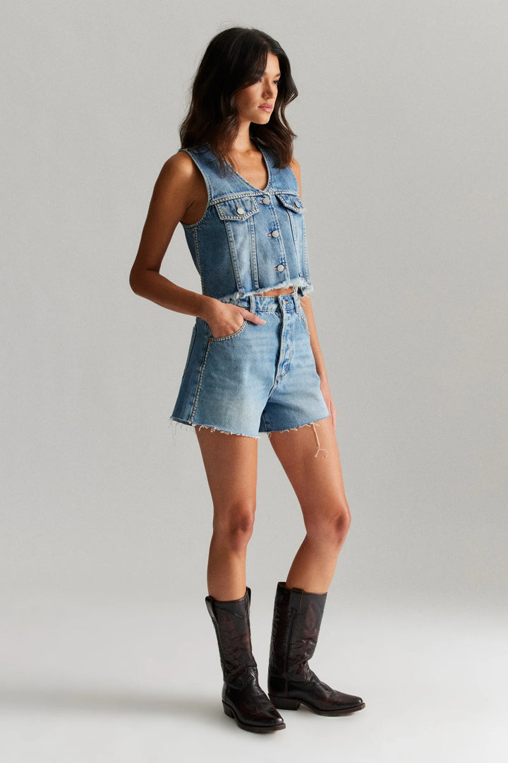 ROLLAS x ACDC Womens Morgan Vest - Stud, WOMENS TOPS & SHIRTS, ROLLAS, Elwood 101