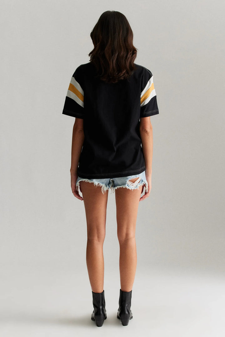 ROLLAS x ACDC Womens Sport Splice Tee - Washed Black, WOMENS TEES & TANKS, ROLLAS, Elwood 101