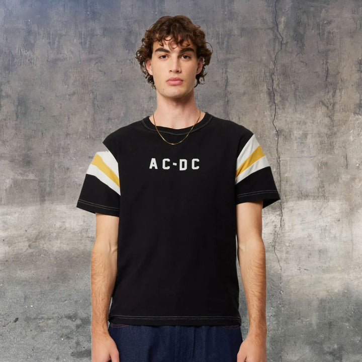 ROLLAS x ACDC Womens Sport Splice Tee - Washed Black, WOMENS TEES & TANKS, ROLLAS, Elwood 101