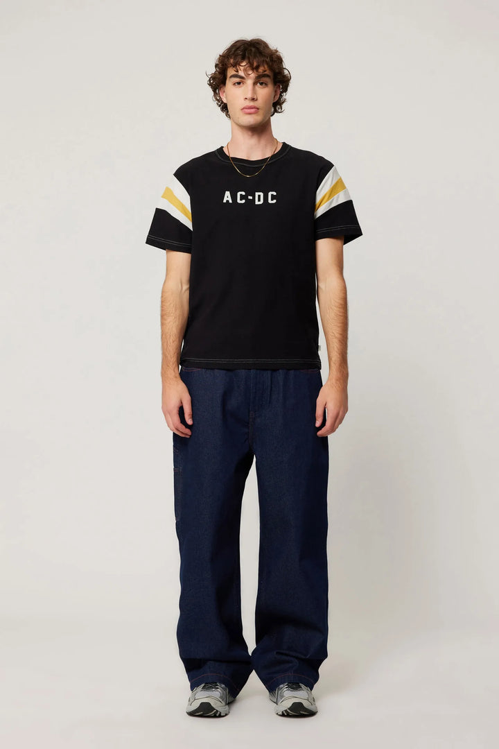 ROLLAS x ACDC Womens Sport Splice Tee - Washed Black, WOMENS TEES & TANKS, ROLLAS, Elwood 101