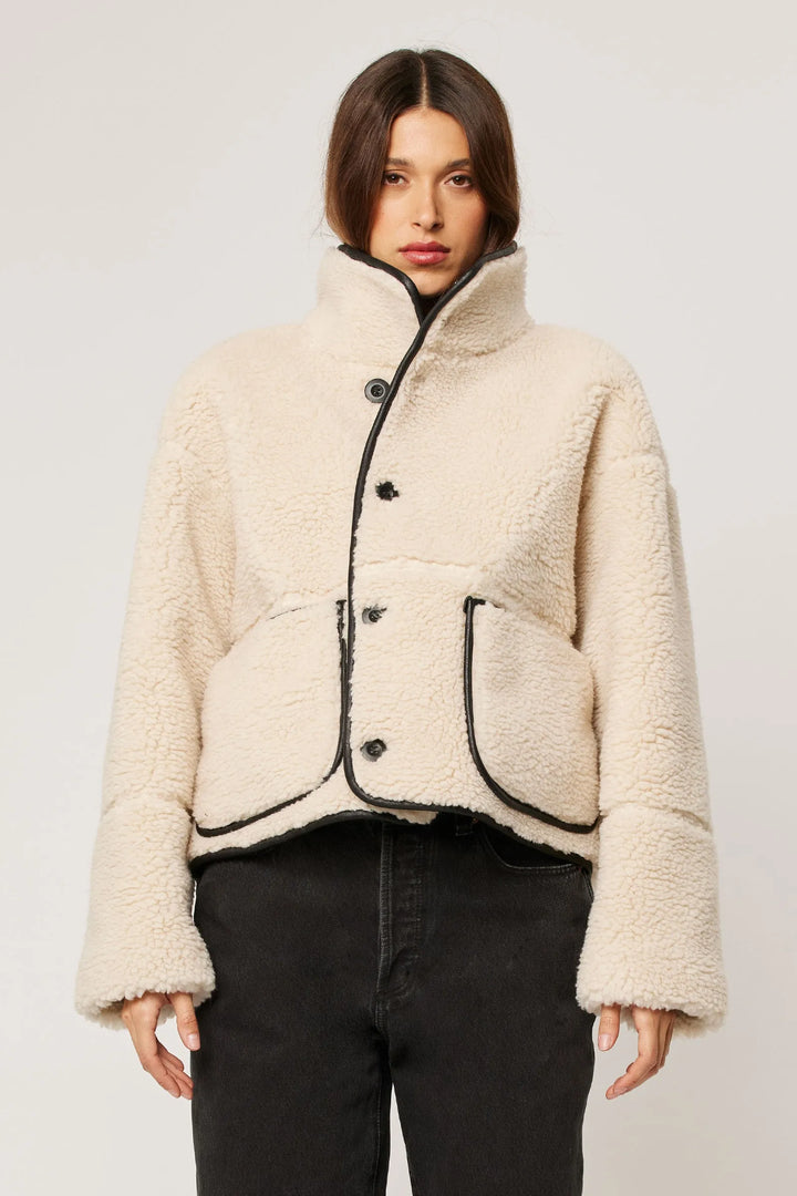 ROLLA'S Womens Reversible Faux Shearling Jacket - Black, WOMENS COATS & JACKETS, ROLLA'S, Elwood 101