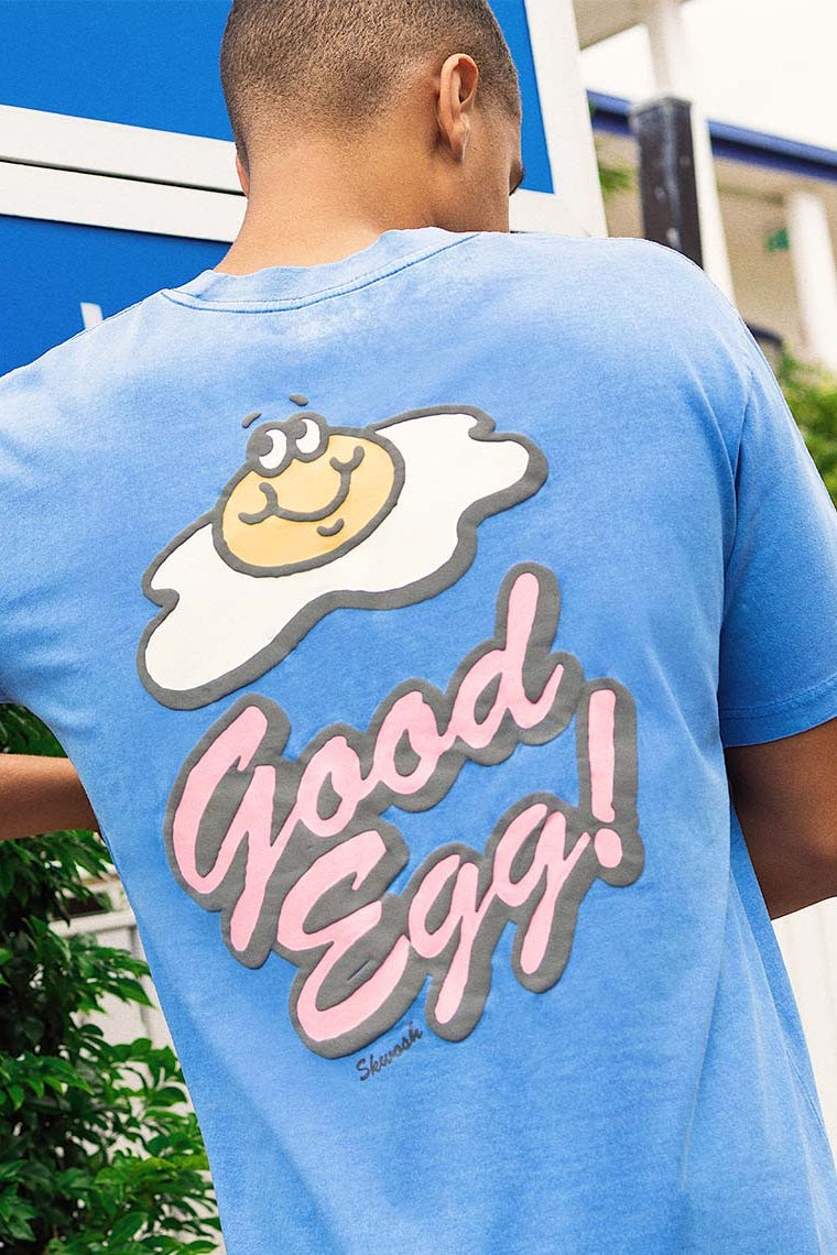 SKWOSH CLUB Mens Good Egg Regular Tee - Washed Blue, MENS TEE SHIRTS, SKWOSH CLUB, Elwood 101