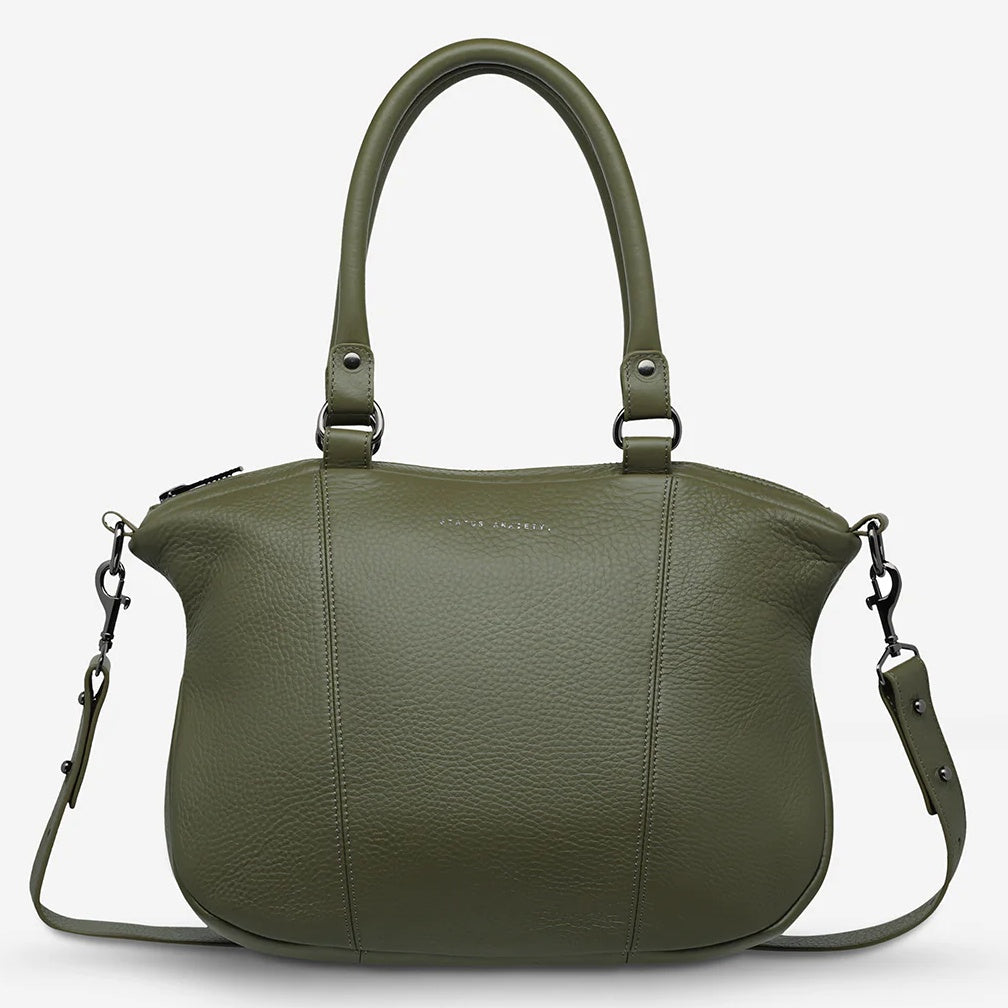 STATUS ANXIETY Womens Eyes To The Wind Leather Bag Khaki
