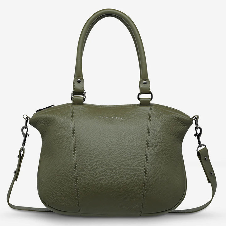 STATUS ANXIETY Womens Eyes To The Wind Leather Bag - Khaki, WOMENS BAGS & CLUTCHES, STATUS ANXIETY, Elwood 101