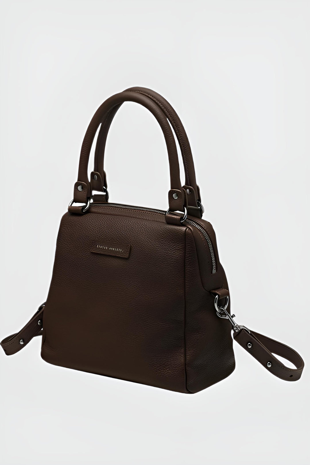 STATUS ANXIETY Womens Last Mountains Leather Bag in Cocoa, WOMENS BAGS & CLUTCHES, STATUS ANXIETY, Elwood 101