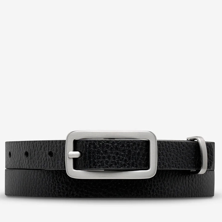 STATUS ANXIETY Womens Muse Leather Belt Black / Silver, WOMENS BELTS, STATUS ANXIETY, Elwood 101