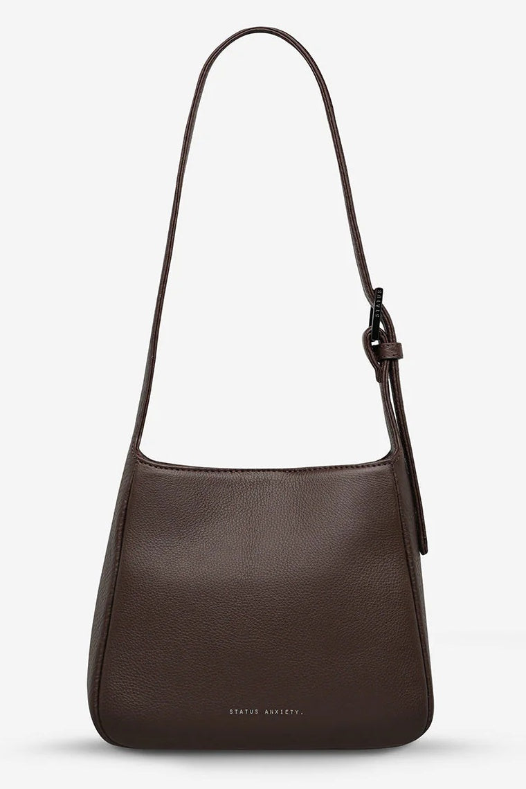 STATUS ANXIETY Womens Slipping Away Leather Bag in Cocoa, WOMENS BAGS & CLUTCHES, STATUS ANXIETY, Elwood 101