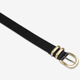 STATUS ANXIETY Womens Let It Be Leather Belt - Black/Gold, WOMENS BELTS, STATUS ANXIETY, Elwood 101
