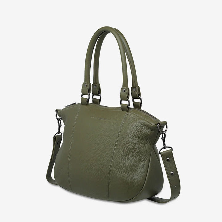 STATUS ANXIETY Womens Eyes To The Wind Leather Bag - Khaki, WOMENS BAGS & CLUTCHES, STATUS ANXIETY, Elwood 101