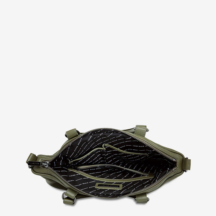 STATUS ANXIETY Womens Eyes To The Wind Leather Bag - Khaki, WOMENS BAGS & CLUTCHES, STATUS ANXIETY, Elwood 101