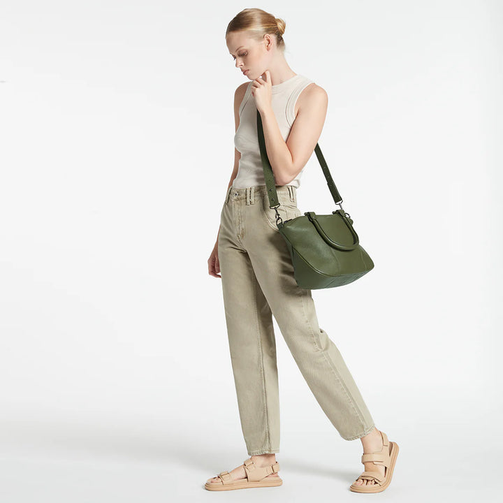 STATUS ANXIETY Womens Eyes To The Wind Leather Bag - Khaki, WOMENS BAGS & CLUTCHES, STATUS ANXIETY, Elwood 101