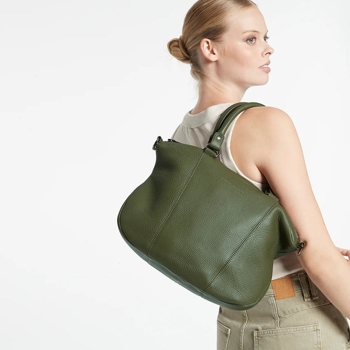 STATUS ANXIETY Womens Eyes To The Wind Leather Bag - Khaki, WOMENS BAGS & CLUTCHES, STATUS ANXIETY, Elwood 101